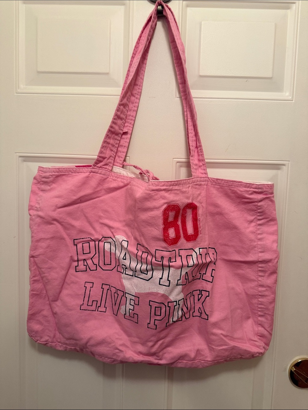 Victoria’s Secret Pink Road Trip Live Pink Tote Bag with Pink  Polka Dot Inside